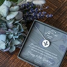 EFYTAL 50th Birthday Gifts for Her, Classy Sterling Silver 5 Circle Necklace, 1975 Birthday Gifts for Women, 50 and Fabulous