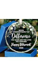 HEXMOZ Retirement Gifts - Retirement Gifts for Women, Men 2025 - Retired Ornament 2025 - Retired Gift for Coworker, Boss, Employee, Teacher, Nurse, Woman, Man - Acrylic Christmas Ornament Keepsake