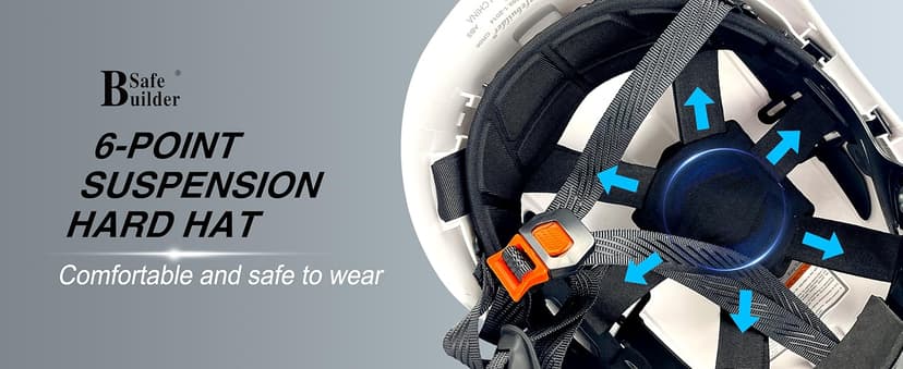 Construction Safety Helmet ABS Hard Hat Adjustable Ventilation System Hardhats Industrial Work Head Protection for Men Certified ANSI/ISEA Z89.1