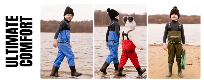 DaddyGoFish Chest Waders for Kids and Adults, Fishing and Hunting Waders with a Pocket and a Wader Hanger