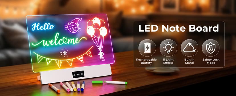 Bylitodt Neon Light Up Drawing Tablet with 10 Tracing Sheets, Arts and Crafts for Kids, Girls Birthday Gifts Idea(White) 16 Inch LED Drawing Board for Kids Rechargeable, LED Note Board with Colors B0GCN75SFT