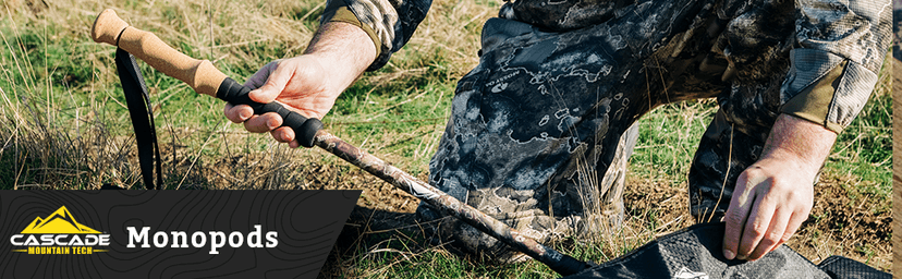 Cascade Mountain Tech Trekking Poles - Carbon Fiber Monopod Walking or Hiking Sticks with with Accessories Mount and Adjustable Quick Locks