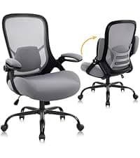 HYLONE Big and Tall 400lbs Heavy Duty Office Chair, 5" Thickened Seat Ergonomic Desk Chair with Adjustable Armrests, Home Office Computer Chairs for Long Hours Mesh Executive Chair(Black)