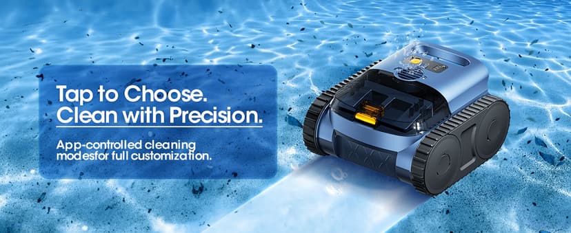 Cordless Robotic Pool Vacuum with Smarter Navigation & Track Drive, Dual 180W Brushless Motors, Wall & Waterline Climbing, 150-Min Runtime, for Inground & Above-Ground Pools up to 2,150 Sq. Ft.