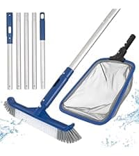POOLAZA Pool Brush, 17.5'' Pool Brush Head for Inground Pools & Above-Ground Pools, Durable Pool Scrub Brush Fit Standard Pool Pole, Enhanced Pool Brushes for Cleaning Pool Walls with Curved Ends