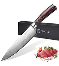 PAUDIN Nakiri Knife - 7" Razor Sharp Meat Cleaver and Vegetable Kitchen Knife, High Carbon Stainless Steel, Multipurpose Asian Chef Knife for Home and Kitchen with Ergonomic Handle