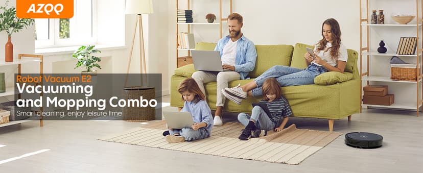 Robot Vacuum and Mop, 3-in-1 Robot Vacuum Cleaner, 4000Pa Powerful Suction, 2.87" Ultra Slim, with Wi-Fi/App/Alexa, Smart Navigation, Perfect for Pet Hair, Hard Floors and Low-Pile Carpets