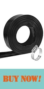 Eastrans 1 IN x 100 FT Heavy Duty Flat Discharge Hose, Weather & Burst Resistant, Best Hose for Inground Pools, Filter & Drain Hose