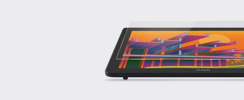 HUION Kamvas 22 Plus QLED Drawing Tablet with Full-Laminated Screen USB-C Connection 140% sRGB Tilt, 21.5 inch Graphics Art Tablet for Artist & Designer, Work with Mac, Windows, Linux & Android Black