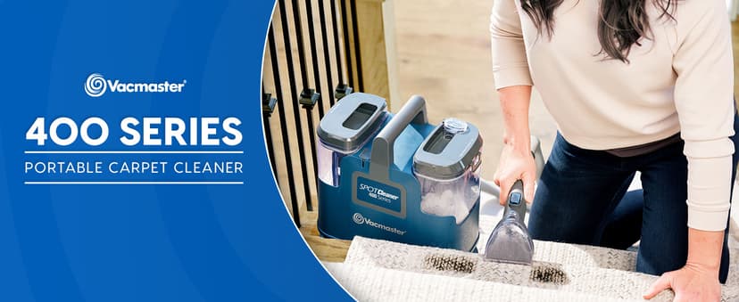 Vacmaster SCB301 400 Series Portable Carpet & Upholstery Spot Cleaner Machine, 15Kpa Power Suction with Versatile Tools for Pets, Area Rugs and Couches