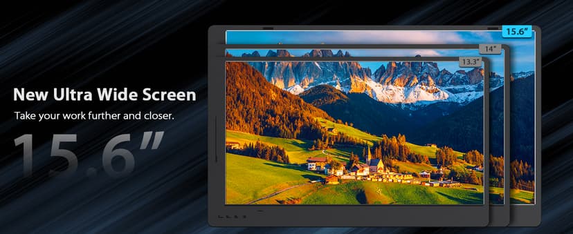 KYY 15.6" Laptop Screen Extender, 1080P FHD IPS Portable Monitor, One Cable USB-C Triple Monitor, Dual Travel Screen for 12"-17'' Laptops, 360° Rotation & Kickstand,X90D (Driver Need)