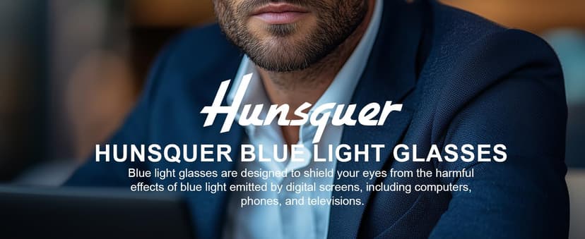 hunsquer Blue Light Glasses for Women Blue Light Blocking Glasses Men Computer Gaming Blue Screen Glasses Mens Blue Light Blocker Glasses