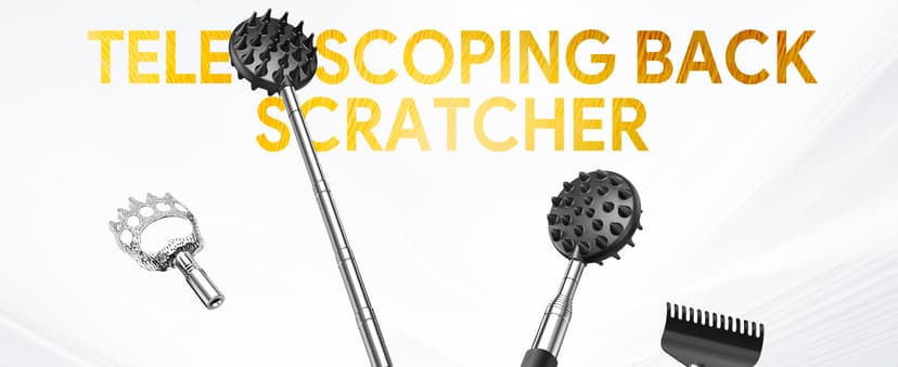 TUKUOS Telescoping Back Scratcher with 4Pcs Detachable Scratching Heads, Fathers Day Dad Gifts for Men Back Scratcher for Men/Dad/Women