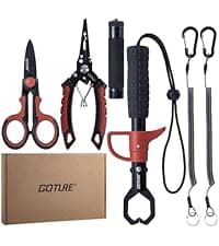 Goture Fillet Knife Fishing Kit,Bait Knife and Filet Knives with Sheath,Sharpening Rod,Fish Lip Gripper,Fishing Pliers,Cutting Board,Gloves,Stainless Steel Soap,Portable Storage Bag,Gifts for Men