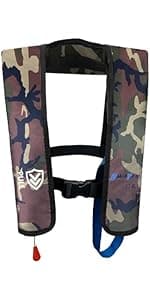 VOGUCCLO Automatic/Manual Inflatable Life Jacket| Inflatable PFD Kayak Vest Adult| Life Vest for Adults| Outdoor Water Sports| Supports up to 330 lbs|33g of Carbon Dioxide Cylinder