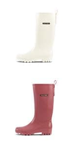 planone Women’s Waterproof Short Rain Boots Durable Comfort-Focused Chelsea Ankle Rubber Boots Non Slip Everyday Outdoor Garden Shoes with Removable Comfort Insole