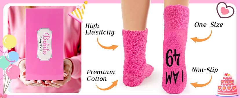Bebila Birthday Gifts for Women Funny Socks for 30 40 50 60 70 Year Old Woman Birthday Gifts for Mom Sister Wife Friends
