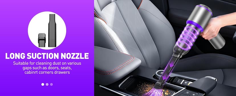 Vacuum/Air Duster 80,000RPM Super Power Mini Car Vacuum Cleaner 4-in-1 air Blower Gun Air Duster & Air Blower & Pump Hand Electric air Duster Handheld dust Blower Blower Cordless (Purple)