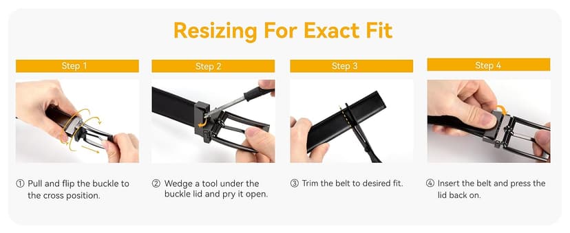 CHAOREN Reversible Belt Men 1 Piece - 1.25" Leather Dress Belt - Trim to Fit for Elegant Style