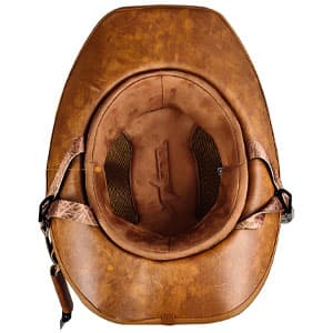 Retro Motorcycle Half Helmet, Western Cowboy Hat Helmet Open Face Motorcycle Helmet DOT Approved Unisex-Adult Half Helmet with Quick Release Buckle and Lining for Mopeds Horse Riding Jazz Caps