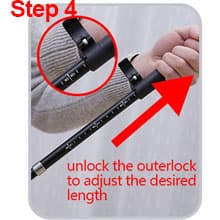 A ALAFEN Lightweight Collapsible Trekking Pole - 7075 Aluminum Adjustable Walking Stick for Hiking & Travel, Foldable Quick-Lock Design, Single Pole for Adults & Seniors