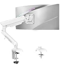 MOUNTUP Dual Monitor Stand for Desk, Monitor Arms for 2 Monitors 32 27 24 22 Inches, Height Adjustable Double Monitor Mount, VESA Mount with C-Clamp & Grommet Base, Holds 4.4-17.6lbs