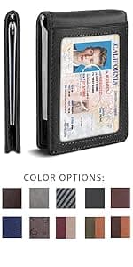 SERMAN BRANDS Money Clip Wallet - Mens Wallets slim Front Pocket RFID Blocking Card Holder Minimalist Mini Bifold