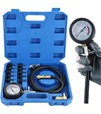 weyleity 2-in-1 Brake Bleeder & Vacuum Pump Kit | Essential for Brake & Clutch Maintenance, Handheld Vacuum Brake Bleeder Pump with Pressure Gauge, Adapters, and Case (Red)