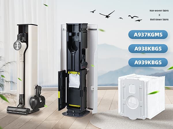 12 Pack Replacement Dust Bags for LG CordZero All-in-One Tower A939KBGS, A938KBGS, A937KGMS, and A949KTMS