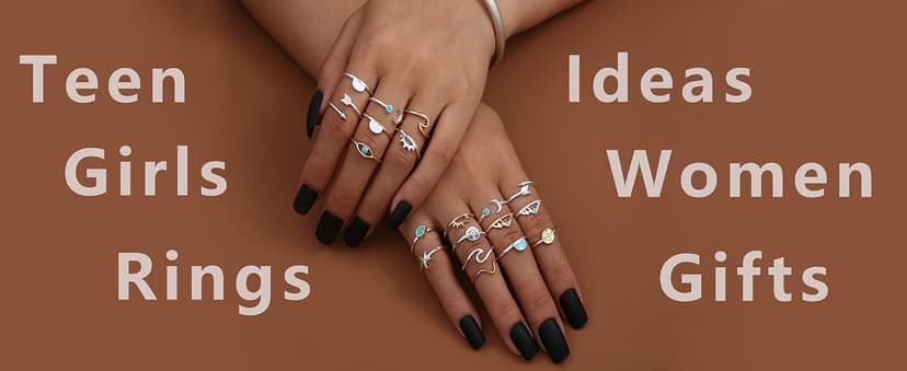 FUTIMELY Boho Retro Stackable Rings Sets for Women Knuckle Joint Finger Knuckle Nail Ring Sets Moon Stars Stack Preppy Statement Rings Cute Trendy Stuff Jewelry