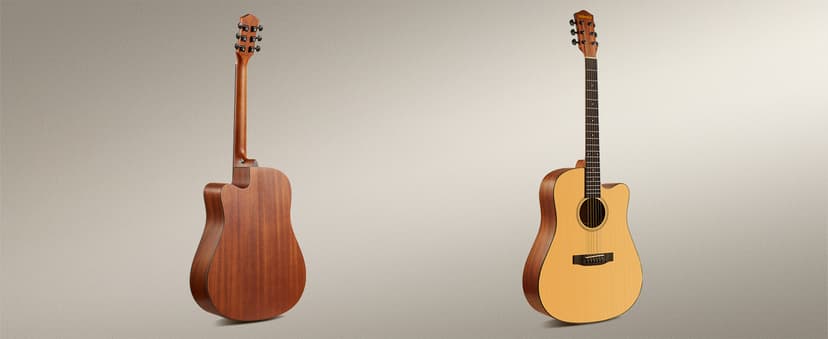 Donner 41” Acoustic Guitar Bundle for Beginners Adults with Online Lesson, 4/4 Full Size Steel Acustica Guitarra with Gig Bag, Tuner, Strap, Strings, Picks, Capos, Cutaway, Natural, DAG-1C/DAD-110C