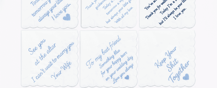 Lamyba Bride Gifts – Something Blue Gift for Bride Groom Mother/Father of the Bride, Mother in Law Handkerchief, (Blue/White) B0H2641W6W