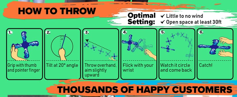 Boomerang for Kids - It Really Does Fly Back - Fun & Easy to Use Gifts for Boys & Girls - Best Toys for Ages 8-13 Gift Idea - Soft Foam Design Stocking Stuffers for Kids 6 7 8 9 10+ Year Old Boy Gifts