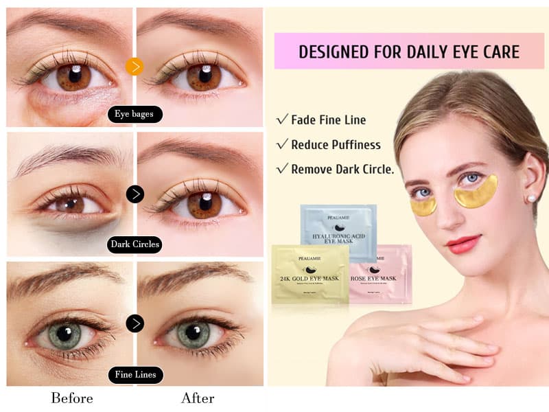 PEAUAMIE Under Eye Patches Gold and Hyaluronic Acid for puffy eyes,Rose Eye Masks for Dark Circles and Puffiness skin care Smooth Wrinkles products 30 Pairs B0BS8Y2FLK