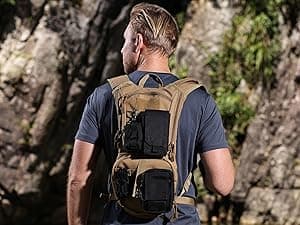 MARCHWAY Tactical Molle Hydration Pack Backpack with 3L TPU Water Bladder, Military Daypack for Cycling, Hiking, Running, Climbing, Hunting, Biking