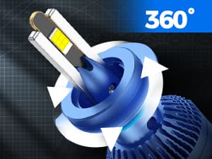 Marsauto H13/9008 Bulbs, 60,000LM 1200% Ultra Bright, Plug and Play IP68 Waterproof Off-Road Lights, IP68 Waterproof, Pack of 2