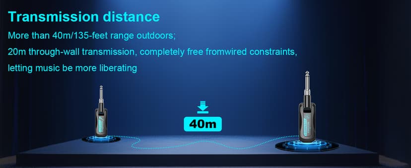 Sovvid Wireless Guitar System 2.4 GHz with Magnetic Charging Case Wireless Guitar Transmitter Receiver for Guitar Bass Electric Instruments