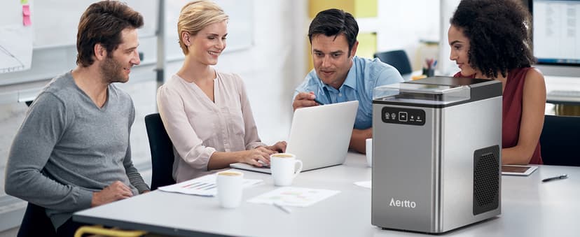 Aeitto Nugget Ice Maker 40Lbs/24H, Countertop Soft Chewable Ice Pebble Ice Machine, One-Click Operation, Auto Self-Cleaning Ice Makers with Scoop&Basket for Home, Office, Kitchen, Party (Grey)