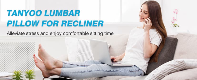 Back Support Pillow for Recliner Dual Layer Lumbar Support Pillow with Gel Memory Foam Ergonomic Orthopedic Lumbar Cushions for Elderly Lower Back Pain Relief Washable Cover Dark Grey