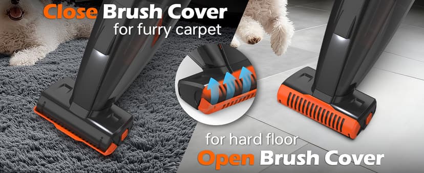 Viewmax Pet Hair Vacuum, Handheld Vacuum Cordless Rechargeable with LED, 10000Pa Suction, 20V Lightweight Portable Hand Vacuum with Multi-Nozzles & Washable HEPA Filter for Pet Hair, Car and Home