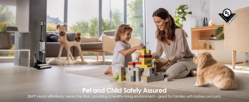 Tineco Floor ONE S7 Steam Cordless Wet Dry Vacuum Steam Mop All-in-One, Floor Washer for Sticky Mess Clean Up on Hard Floors with Digital Display, Self-Cleaning, Edge Cleaning, Safe for Kids & Pets