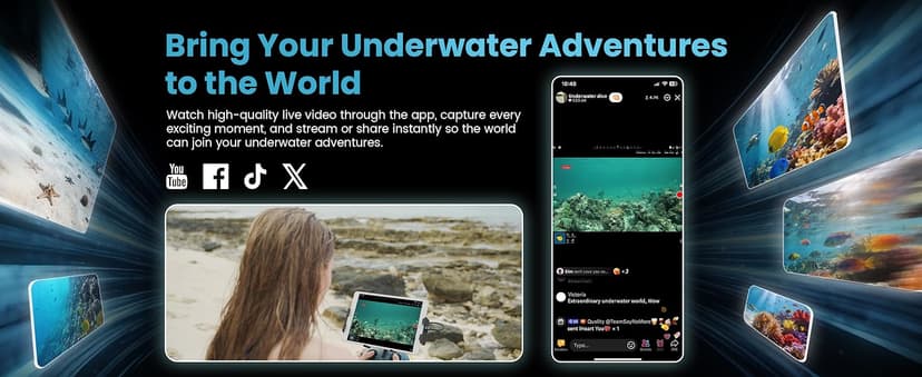 Chasing Gladius MINI S Upgraded Professional Underwater Drone Set, with 4k Resolution + EIS Anti-Shake Camera, Remote Control and App Remote Control, Support Multiple Mounts