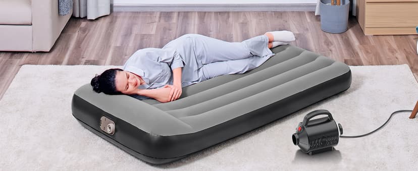 Electric Air Pump for Inflatable Pool Toys - High Power Quick-Fill Air Mattress Inflator Deflator Pump for Pool Float Raft Gymnastics Track Mat, Portable Air Pump 4 Nozzles AC 110-120V (400W)