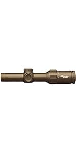 SIG SAUER Tango-MSR LPVO 1-6x24mm Waterproof Fogproof Rugged Tactical Hunting Rifle Scope | Second Focal Plane/SFP/F2 | Includes Alpha-MSR Aluminum Mount, Flip-Back Lens Covers