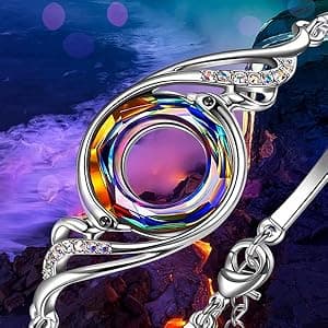 Kate Lynn "Rise From the Ashes" Phoenix Bracelet Made with Crystals from Austria, Adjustable Bangle Bracelet for Women 7"+2", Packaged with Jewelry Box, Birthday Gift for Women, Symbol of Luck and Renewal