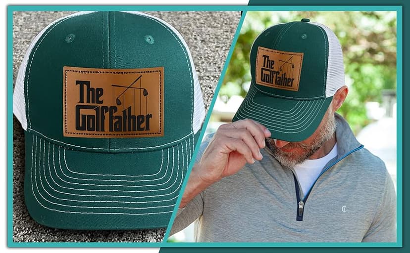 Father Golf Gifts - Dad Hat - Gifts for Dad from Daughter, Son, Kids - Golf Gifts for Men - Adjustable Fit, Comfortable Cotton, Perfect for Casual Wear - The Father Trucker Hat, Green