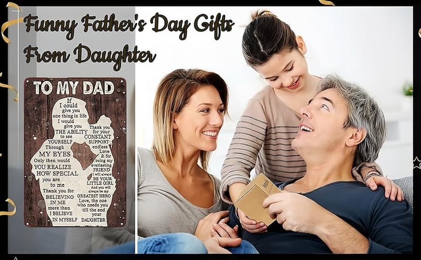Father's Day Dad Gifts from Daughter To My Dad Always Be My Hero Funny Tin Sign Perfect for Men Room Man Cave Office Garage Workshop Home Decor 8 x 12 Inch(3333)