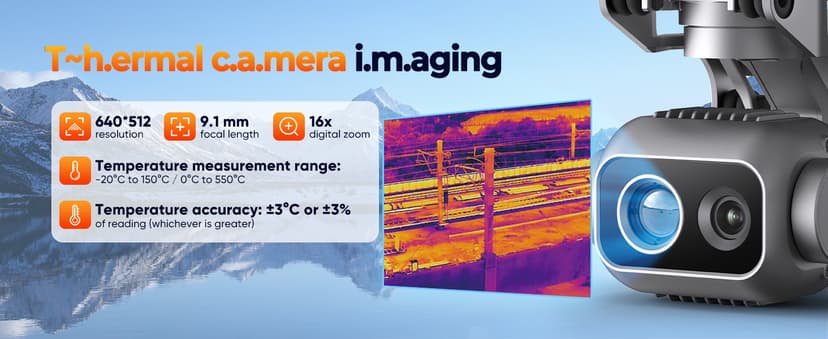Autel Robotics EVO Lite 640T Enterprise Bundle, 640x512 T~hermal&1/2'' CMOS 48MP V~isible C-a-mera, 1-16x Digital Zoom, AI Target Recognition, 12KM Transmission, 866g Lightweight, 40Min Max Time