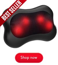 Zyllion Shiatsu Back and Neck Massager with Heat - 3D Electric Kneading Deep Tissue Massage Pillow for Muscle Pain Relief, Black, ZMA-13