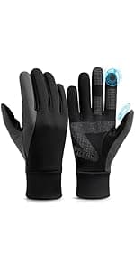 OZERO Work Gloves Winter Insulated Snow Cold Proof Leather Glove Thick Thermal Imitation Lambswool - Extra Grip Flexible Warm for Working in Cold Weather for Men and Women (Brown,Large)